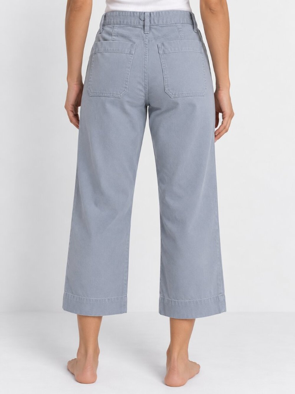 madewell slim emmett wide leg crop pants size 26 blue high rise 90s style - Picture 1 of 7